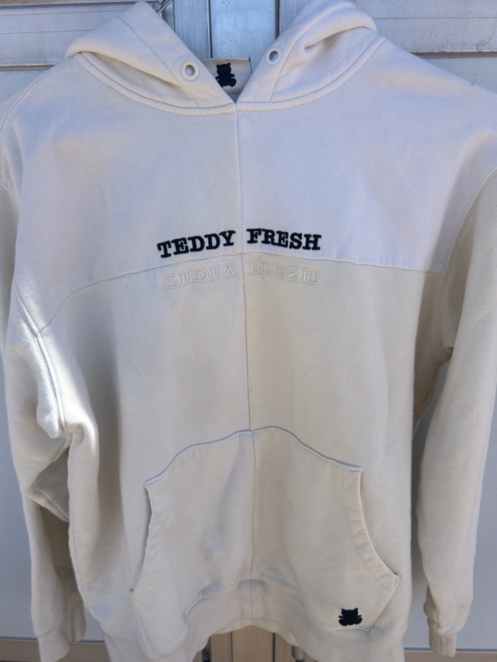 Teddy Fresh 4 way color split Hoodie Sweatshirt